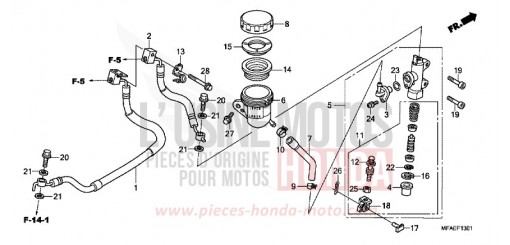 HAUPTBREMSZYLINDER, HINTEN (CBF1000A/T/S) CBF1000AA de 2010